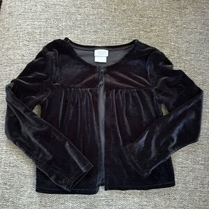 Perfectly Dressed Girls Black Velvet Long Sleeve Cardigan Size XS